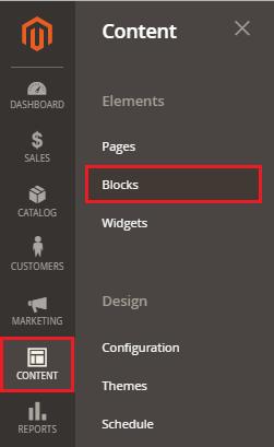 添加新块 块用于多种目的, 例如在产品页面上分离产品功能或在首疑舷